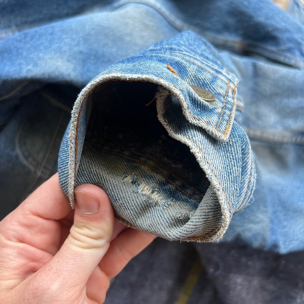 Vintage Mustang Stormrider Jacket Mens XL Blue Blanket Lined Corduroy Trucker - Picture 11 of 14